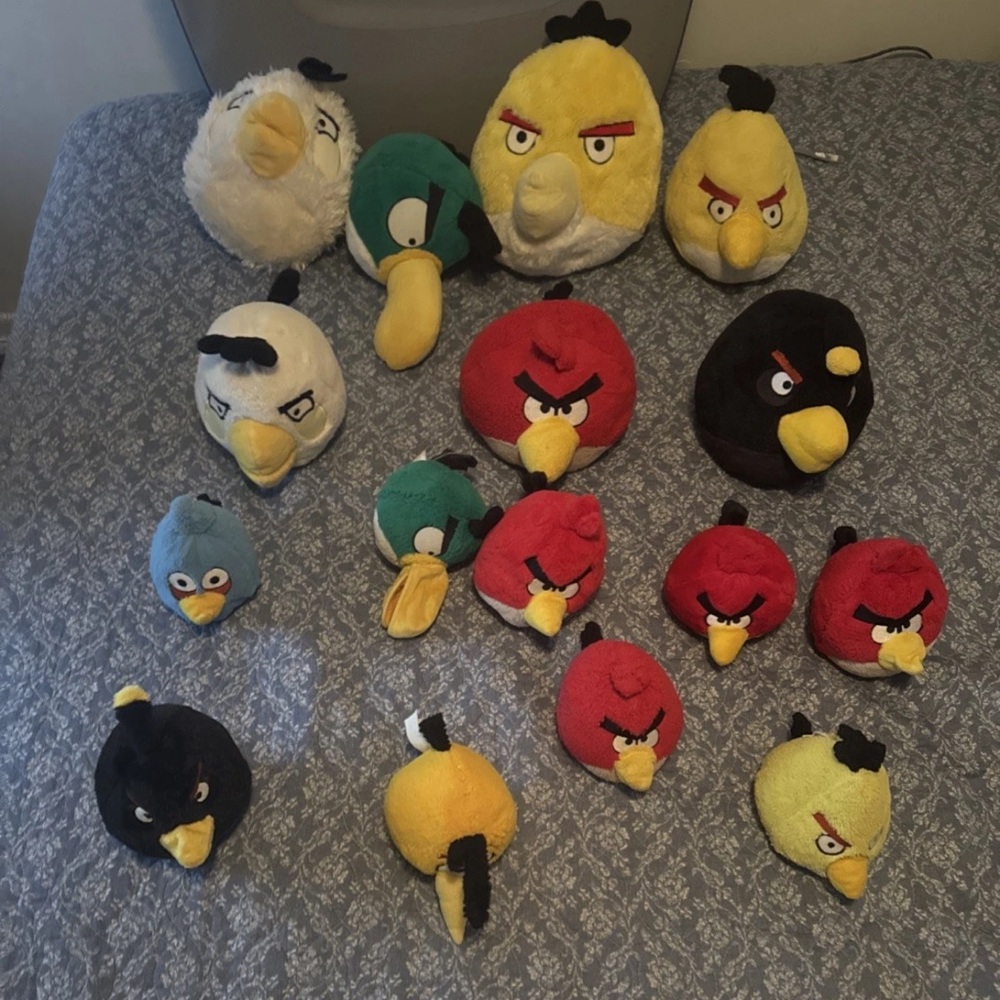 Authentic Lot 16 Angry Bird Plush 5" - 12" Matilda Terrance Red Chuck Bubbles